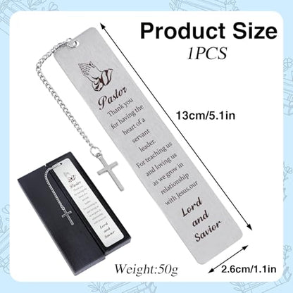 Metal Bookmarks - Pastor Appreciation Gifts for Men & Women - Religious Christian Gifts for Birthday, Thanksgiving & Christmas - style: Pastor