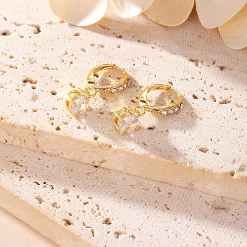 Gold/Silver Earrings Hoop Cross Dangle Earring Jewelry Gifts - style: Zircon-GD-E0778