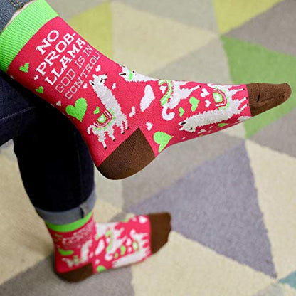Kerusso Adult Socks, Christian Fun Socks, Novelty Socks, Cotton Blend Sock, One Size Fits Most - color: Pink, Green, and Brown