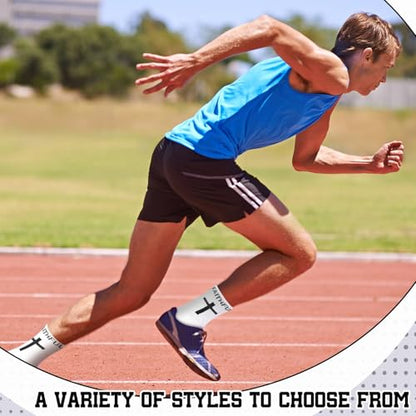 Glitopper 6 Pairs Cross Grip Soccer Socks US 6-13 christian - color: 2 Colors, style: Motivate