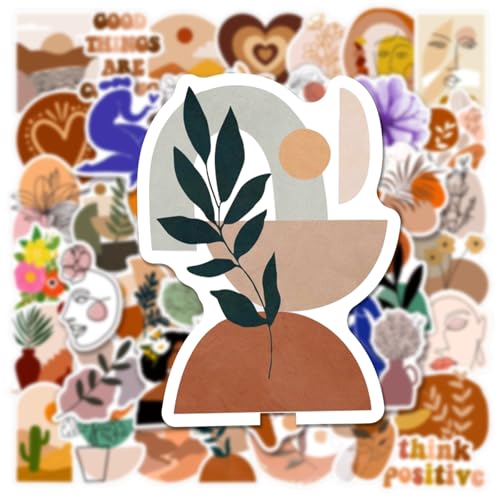 100pcs Vintage Stickers Pack.Waterproof Boho Aesthetic Stickers for Water Bottles Laptop Notebook Phone Scrapbook Helmet,Vinyl Decals for Teens Adults Women Gifts - color: 100 - Bohemian