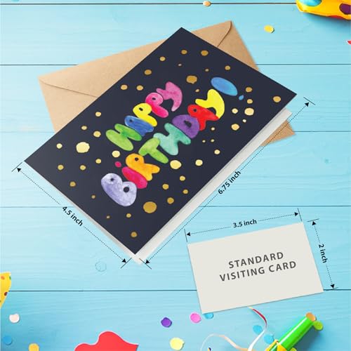 easykart labels 24 Unique Birthday Cards Assortment with Greetings Inside. For Businesses and Individuals, 6.75x4.5 Inch Assorted Foiling Cards with Envelope with Sealing Stickers