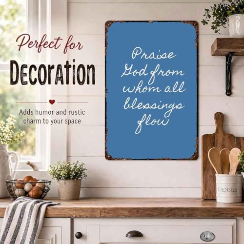 Christian Blessing Quote Farmhouse Aluminum Metal Sign 8 x 12 Inch