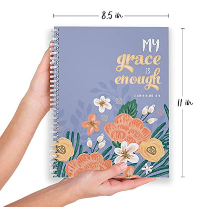 Gotcha Covered Notebooks Softcover My Grace Is Enough 8.5" x 11" Religious Spiral Notebook/Journal, 120 College Ruled Pages, Durable Gloss Laminated Cover, White Wire-o Spiral. Made in the USA - style: My Grace Is Enough