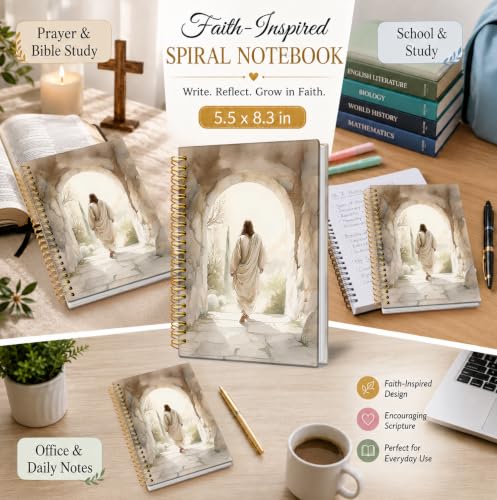Jesus Christian Notebook, Christian Gifts for Women Men - color: Jesus Resurrection Empty Tomb Notebook