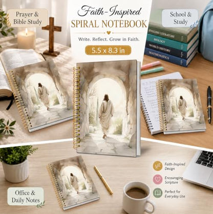 Jesus Christian Notebook, Christian Gifts for Women Men - color: Jesus Resurrection Empty Tomb Notebook