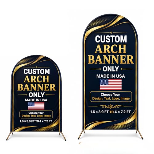 Custom Backdrop Arch Cover by BCB, 2-side Custom arch covers Printed in USA - color: Arc Banner