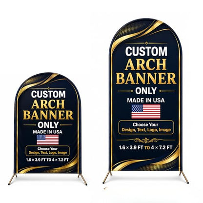 Custom Backdrop Arch Cover by BCB, 2-side Custom arch covers Printed in USA - color: Arc Banner