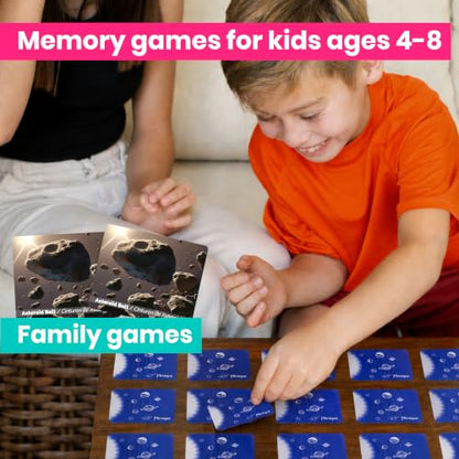 Menique Universe Memory Card Game – 60 Cards (30 Pairs), Bilingual Space Games with Planets, Stars & Galaxies, Educational Matching Game for Kids and Adults Ages 3+ - style: Universe
