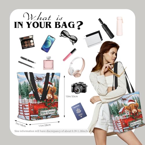 Funny Christian Tote Bags For Women With Zipper Christian Gifts For Work Gym Travel Beach Women With Large Capacity - color: Christmas