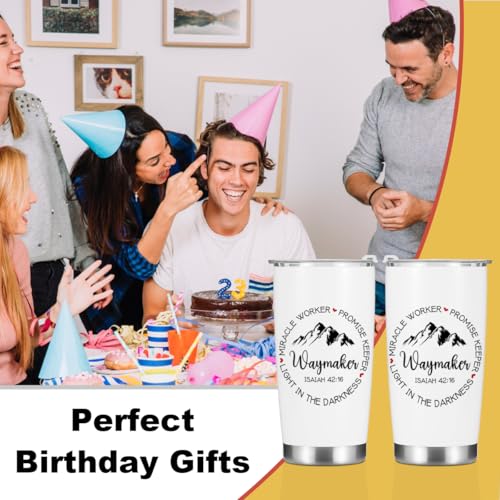 Christian Gifts for Women Men Her Tumbler, Inspirational Bible Verse Scripture Gifts Birthday Christmas, Faith Religious Coffee Mug Stainless Steel Vacuum Insulated Double Wall Travel Cup with Lid - color: Waymaker 1225
