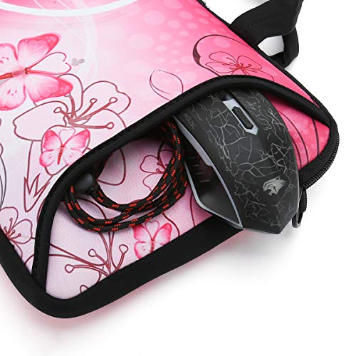 RICHEN 10 inch Messenger Bag Carrying Case Sleeve with Handle Accessory Pocket Fits 7 to 10-Inch Laptops/Notebook/Kids tablet (7-10.2 inch, Pink Butterfly) - color: Pink Butterfly, size: 7-10.2 inch