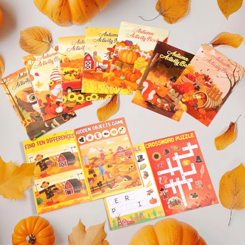 Kosiz 24 Pcs Fall Activity Books for Kids, Party Favors Goodie Bags Bulk - style: Fall