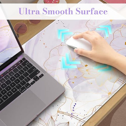 iCasso Desk Cover Mat, Extra Large Lotus Mouse Pad, Purple Lotus Leaf - color: Purple Lotus Leaf