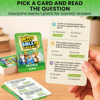 Who Knows Bible Better - Bible Figures Card Game, 300 Trivia Questions - color: People