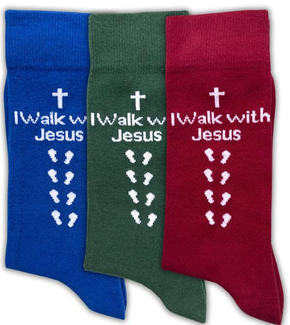 Sierra Socks Men's Combed Cotton Christian Cross Crew Socks - color: 3pr Blue, size: 10-13