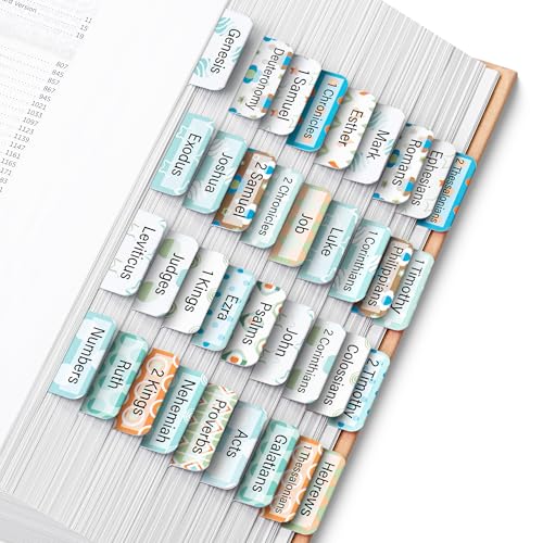 Mr. Pen- Laminated Bible Tabs, 120 pcs, Easy-to-Read & Apply - color: Pastel Mosaic