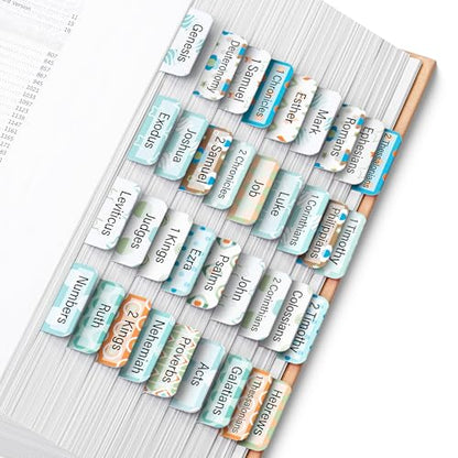 Mr. Pen- Laminated Bible Tabs, 120 pcs, Easy-to-Read & Apply - color: Pastel Mosaic