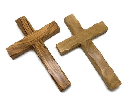 iHoly Land Crafts Olive Wood Wall Cross, Handmade in Bethlehem, 8x5in - size: 8"L x 5"W
