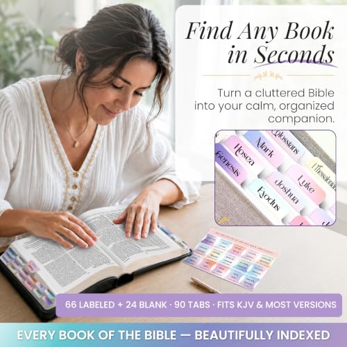 90 Christian Bible Tabs for Women, Teens & Kids - Rainbow - color: Rainbow
