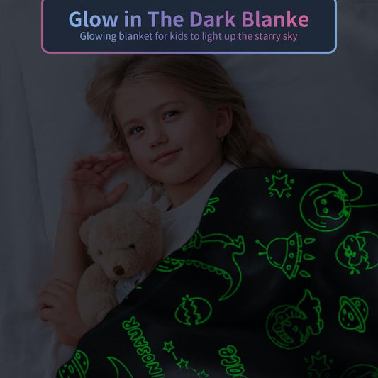 COMFAR Dinosaur Blanket for Boys, Dinosaur Glow in The Dark Blanket for Kids/Baby, Toddler Blanket for Boys, Soft Fleece Blankets and Throw,Birthday 40"x 50" - color: Dinosaur 1, size: 40"x 50"