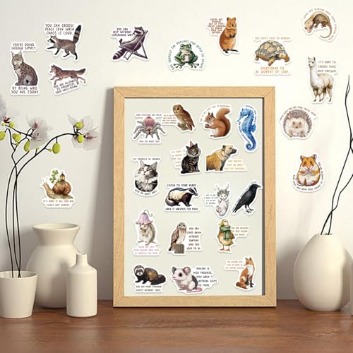50PCS Animal Emotional Support Stickers, Motivational Stickers - style: Old World