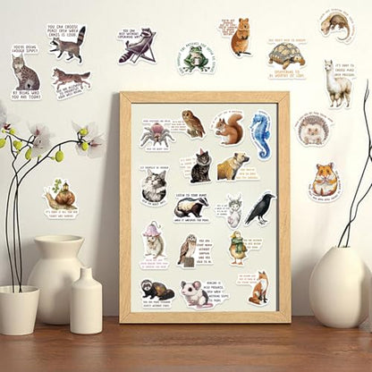 50PCS Animal Emotional Support Stickers, Motivational Stickers - style: Old World