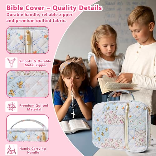 Bible Cover for Women (Spliced Flower, Large-Bag Set) - color: A1 Spliced Flower Set
