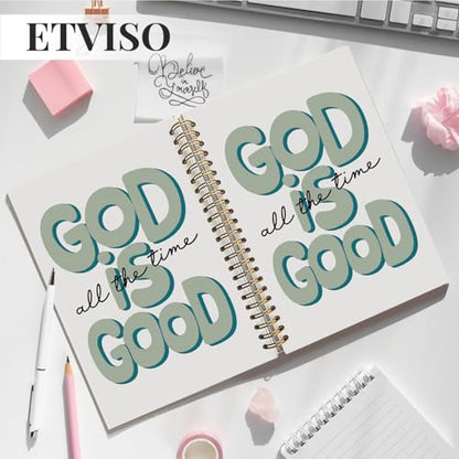 ETVISO Green Bible Journal Notebook for Women, Inspirational Christian Gifts for Women, Prayer Bible Supplies Journal, Church Notes Notebook, Cute Preppy Aesthetic Hardcover Spiral Notebooks 5.5x8.3 - color: 04-Bible(Green)