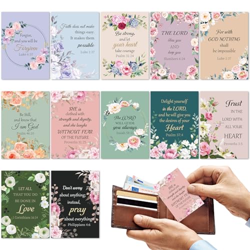 60 Pcs Christian Prayer Cards Bulk for Women Scripture Cards with Bible Verses Faith Religious Gifts Mini Scripture Wallet Card for Church Women Gift Party Favor Supplies - color: Women Prayer