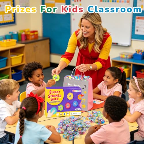 52 Pack Cartoon Teacher Fidget Spinners Party Favors,Classroom Prizes Toys - color: Tl-sa-3-abc