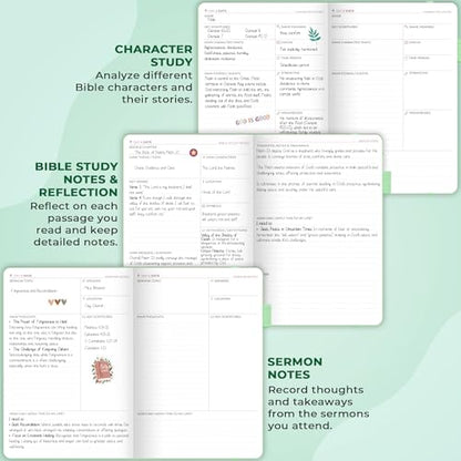 Clever Fox Bible Study Journal, Guide, Supplies for Women A5 Mint Cream - color: Mint Cream, size: A5 (5.8'' x 8.3'')