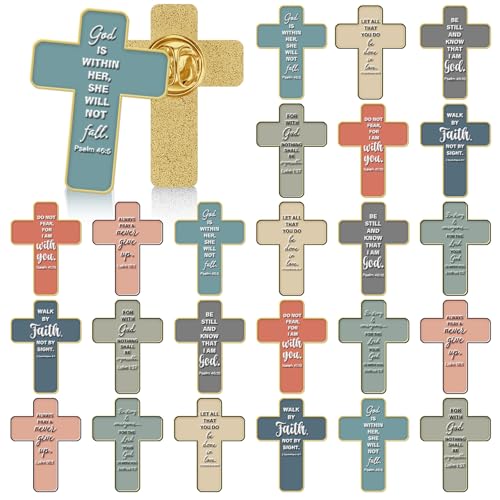 Landical 24 Pcs Jesus Christian Pins - style: Cross