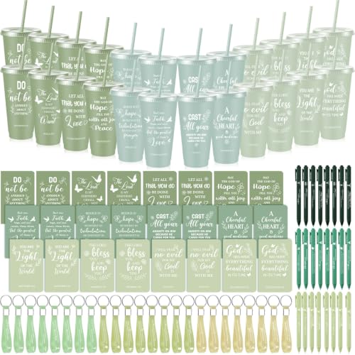 Hollowfly 24 Set/96 Pcs Christian Church Religious Gifts(Gradient Green) - color: Gradient Green