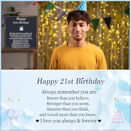 EPIRORA 10/11/12/13/14/15/16/17/18/19/20th 21st Birthday Gifts for Men Boys, Stainless Steel Chain Silver Cross Necklace Jewelry Presents for Son Grandson Nephew Brother - style: 21st Bday