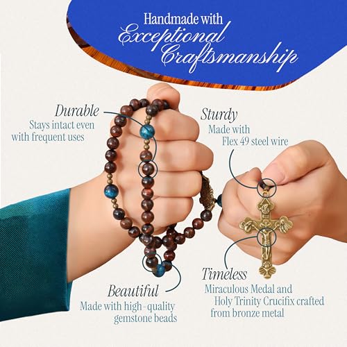 Handmade Catholic Rosary Beads - color: Tiger Eye - Multicolor