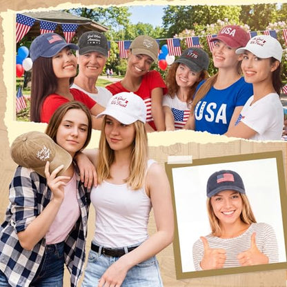 6/12 Pack Christian Hats Bulk for Men Women - style: Patriotic