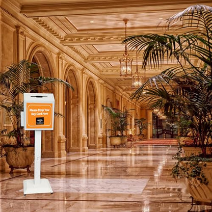 Floor Standing Suggestion & Offering Box with Locking Door - color: White