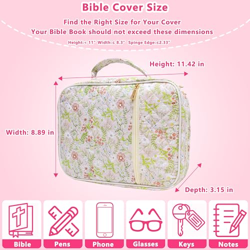 Bible Cover for Women (Jungle Flowers, Large) - color: A5 Jungle Flowers