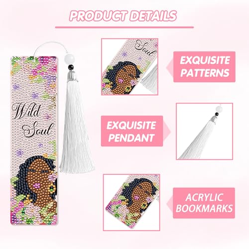 Black Girl Book Club Diamond Art Bookmarks, Diamond Painting Book Marks - style: Black Girl