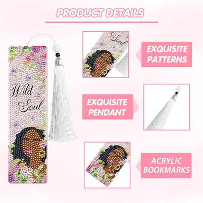 Black Girl Book Club Diamond Art Bookmarks, Diamond Painting Book Marks - style: Black Girl