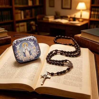 Catholic Rosary Beads, Rosarios Cross Pendant Decorative Prayer Box - color: Style-9