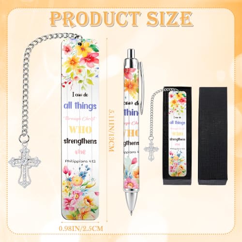 Bible Book Mark for Women, I Can Do All Things Metal Set with Pen - style: I Can Do All Things