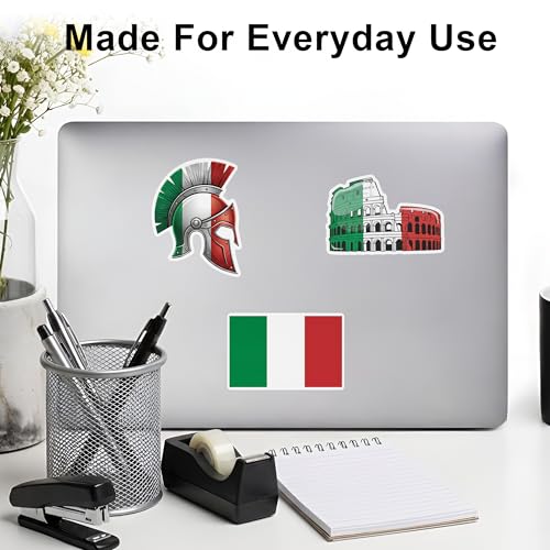 [3PCS] Italian Flag Sticker Gifts for Men Bold Vinyl Decals Featuring Italy - color: Italy Flag Sticker