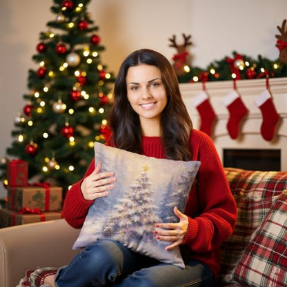 DOFOZ Rustic Snowy Christmas Tree Winter Forest Pillow Cover 18x18 Inch - color: 44 Color