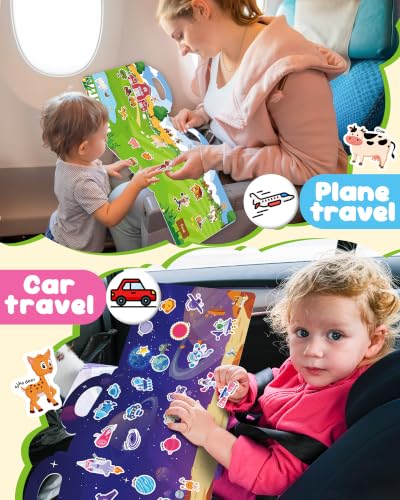 Zartores 6 Pack Jelly Reusable Sticker Book, Stickers for Kids