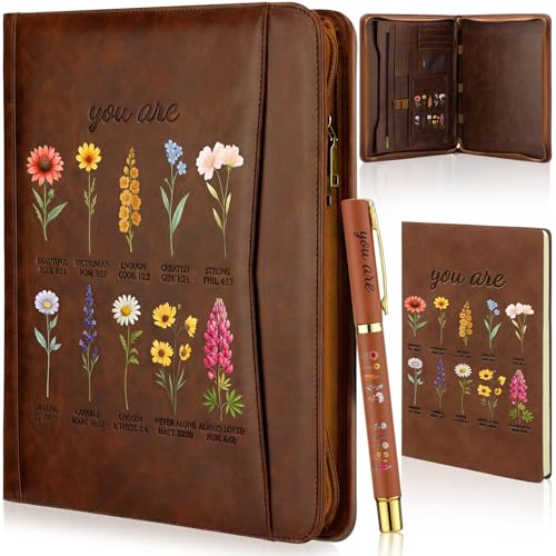 Fuyoooo 3 Pcs Floral Christian Gift for Women Portfolio Notebook - style: Floral Pastor Style