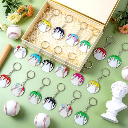 clothmile 100 Pcs Bible Verse Keychains Christian Keyrings Marble Keychains Acrylic Religious Key Rings for Women - color: Baseball