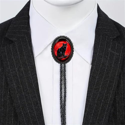 GelConnie Gothic Bolo Tie for Men Women 3D Art Western Cowboy Necktie - color: Cat Bolo Tie