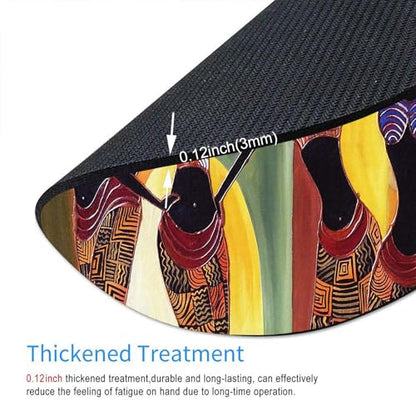 Mouse Pad, Four Sexy African Womens Mouse Pad, Premium-Textured Mouse Mat Round Non-Slip Rubber Base Computer Mousepads for Office Laptop Desk 7.9×7.9×0.12 inches - color: Four Sexy African Womens